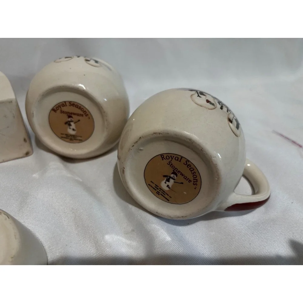 Royal Seasons Napkin spoon sugar‎ creamer Holiday collector stoneware set x-mas